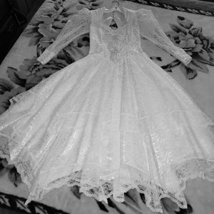 Vintage, western-style lace wedding dress